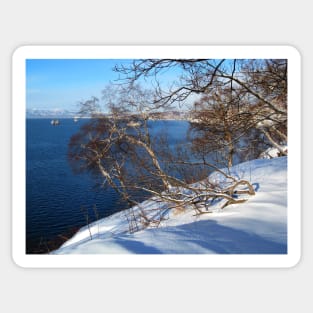 Avacha Bay from Nikolskaya Hill, Petropavlovsk, Kamchatka, Russia. Sticker